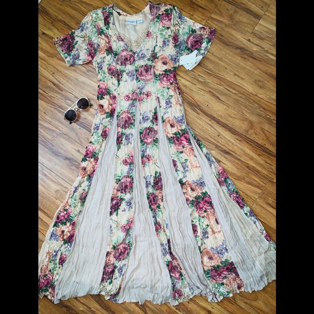 NWT💫 Beautiful 90s vintage floral lace boho dress - Picture 7 of 8
